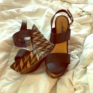 Platform wedge heels